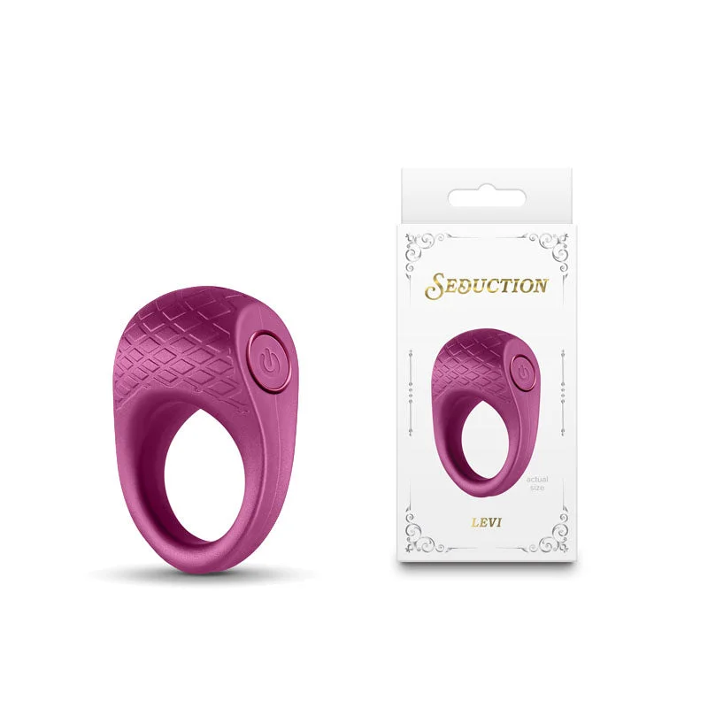 cock ring user ratings-Seduction - Levi - Metallic Burgundy Vibrating Cock Ring