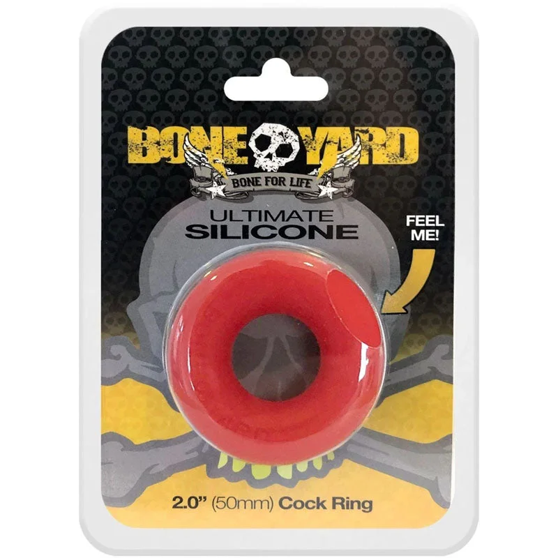 cock ring with top quality-Boneyard Ultimate Silicone Cock Ring Red - Red 50mm Cock Ring