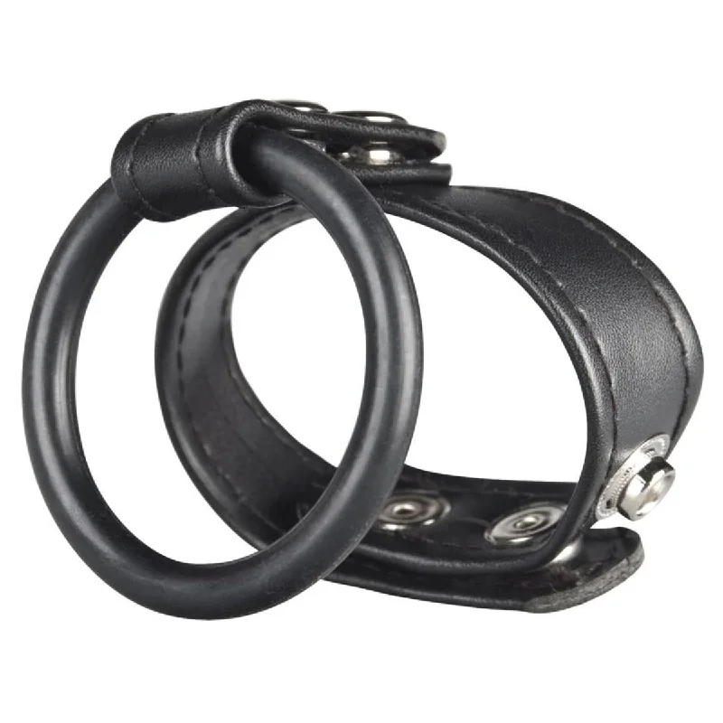 cock ring for intimate moments-Blue Line Dual Stamina Cock Ring Black