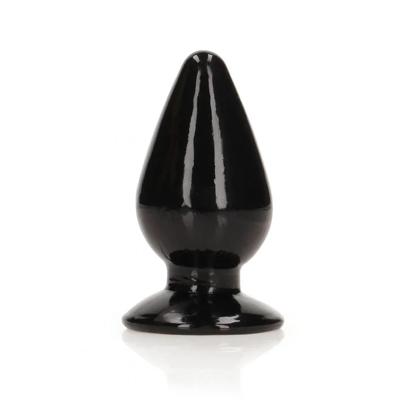 Anal toys for intimate joy-REALROCK 9 cm Anal Butt Plug - Black