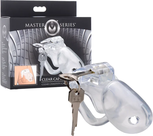 cock ring with long charge-Clear Captor Chastity Cage - Large