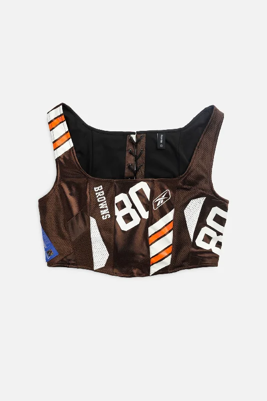 corset dress for fashion show-Rework Cleveland Browns NFL Corset - XL