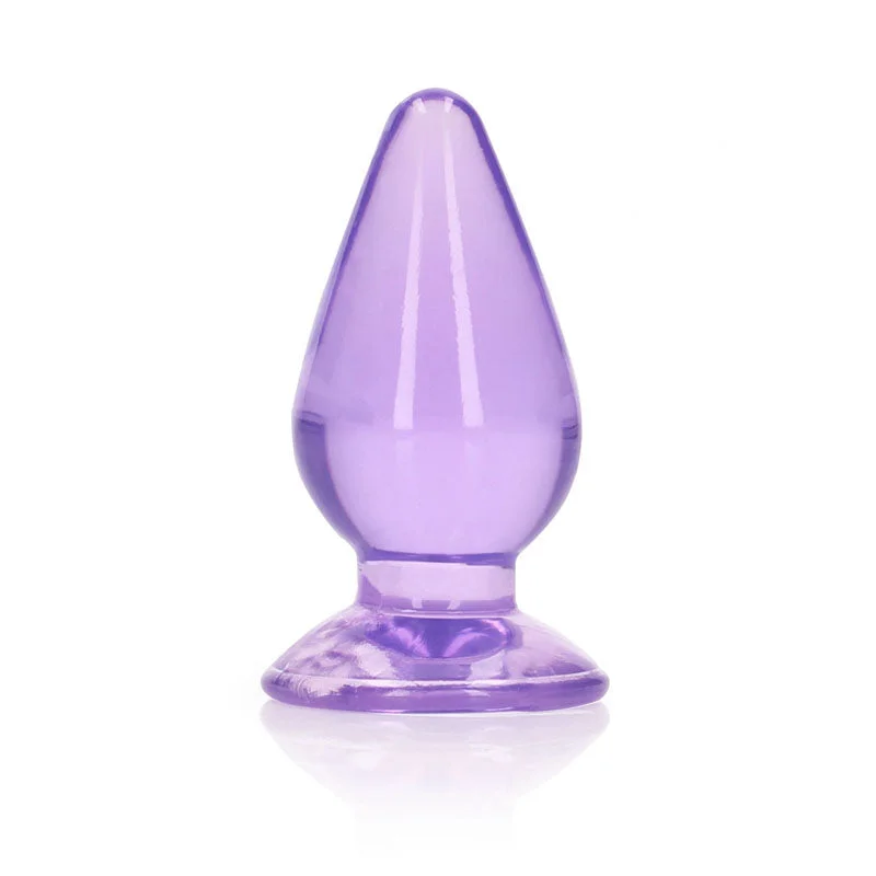 Anal toys with cozy fit-REALROCK 9 cm Anal Butt Plug - Purple